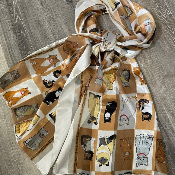 Accessories - 🐈‍⬛🐈Stunning Vintage CAT LOVER'S Scarf🐈🐈‍⬛